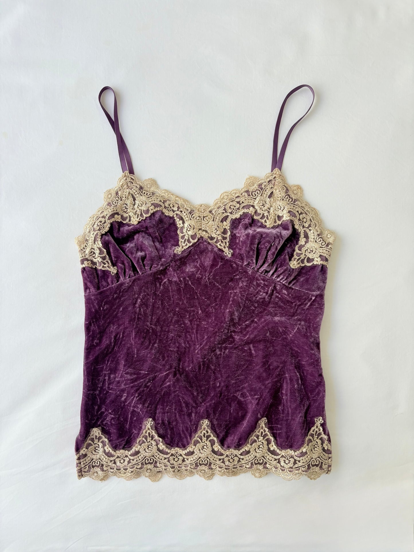 00’s Cecil McBee purple velvet cami | Size 10