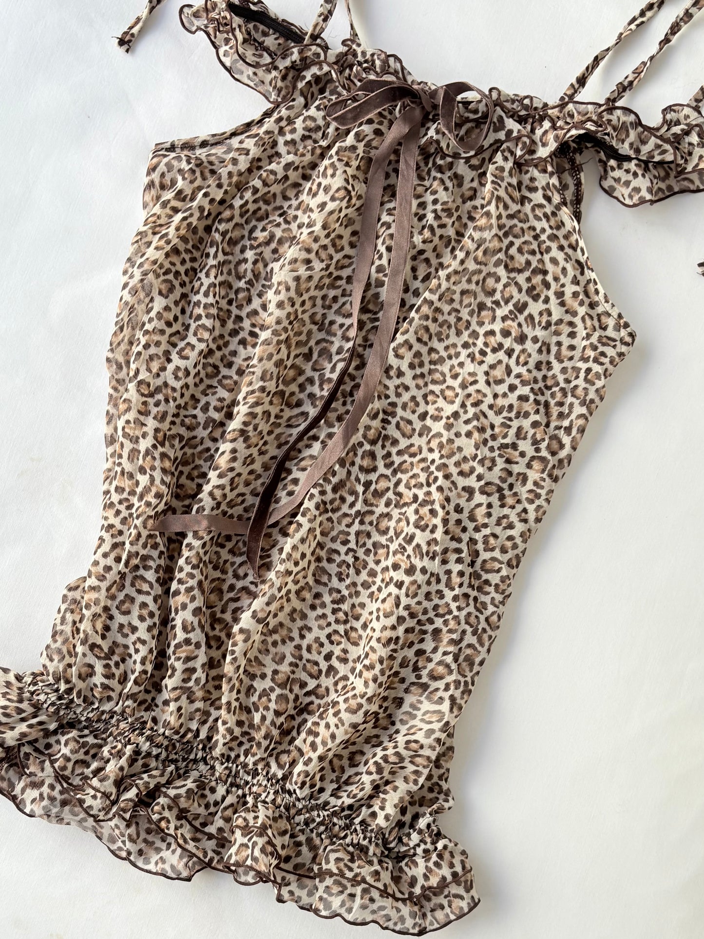 00’s Liz Lisa leopard top | Size 8