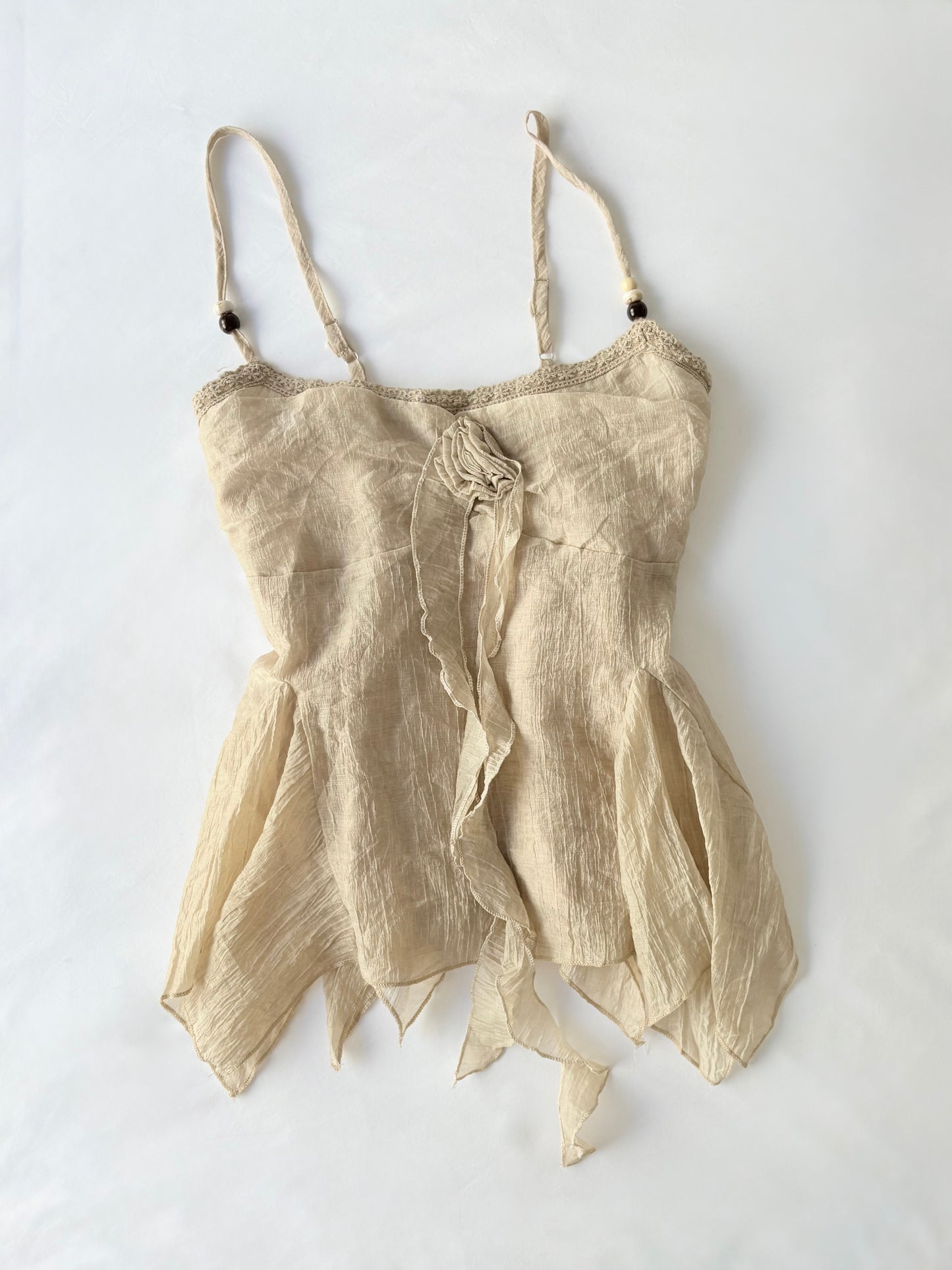 Cream asymmetrical fairy top | Size 10