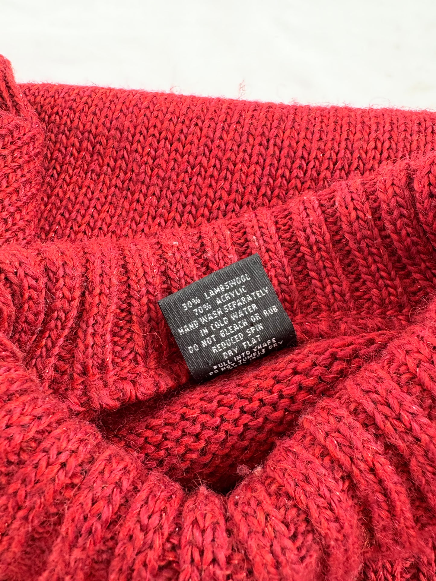 90’s Glassons lambswool red knit | Size 14