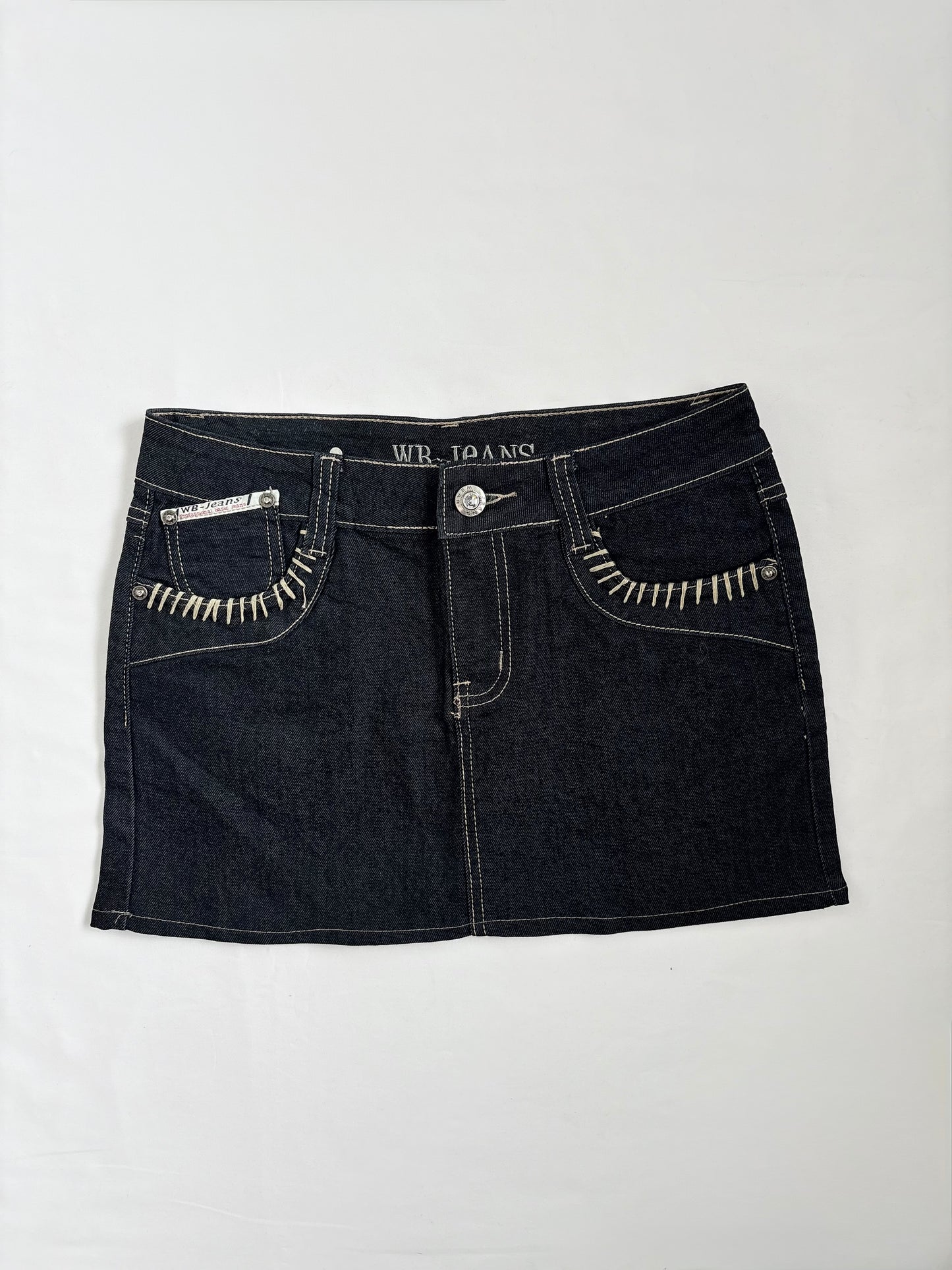 00’s Dark denim embroidered skirt | Size 10