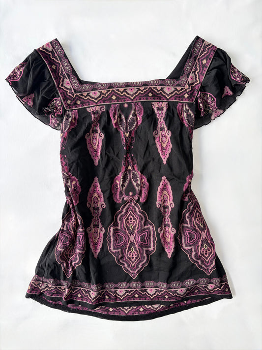 00’s Axcess boho babydoll top | Size 14