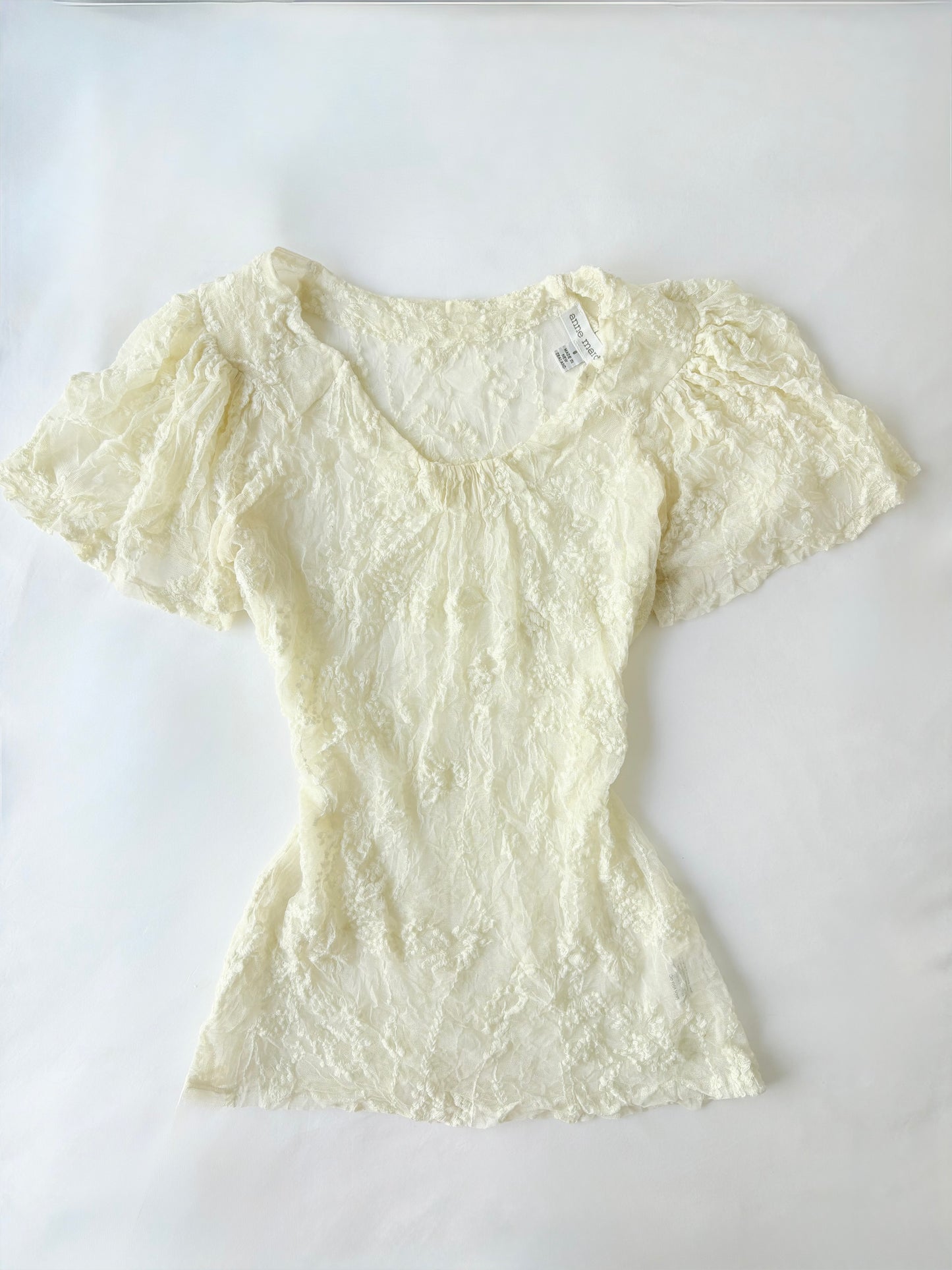 00’s Anne Mardell cream lace top | Size 8-12