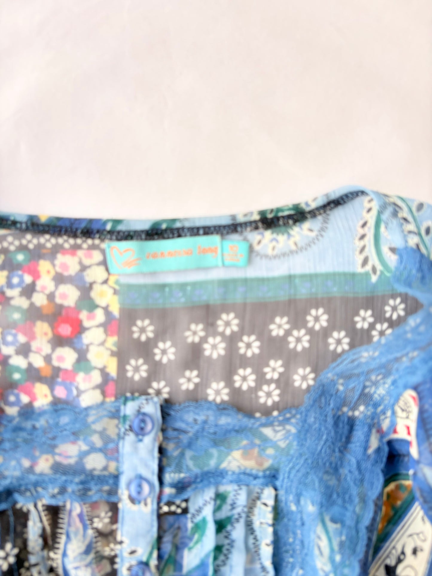 00’s Patterned tie top | Size 10