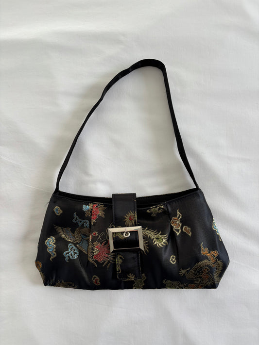 00’s Satin dragon shoulder bag