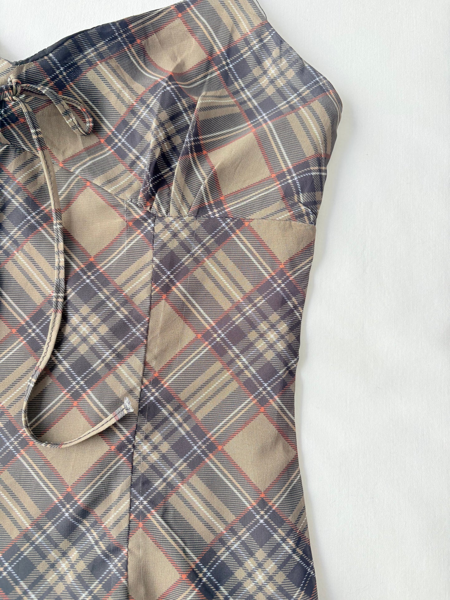 00’s Tartan bow cami | Size 8