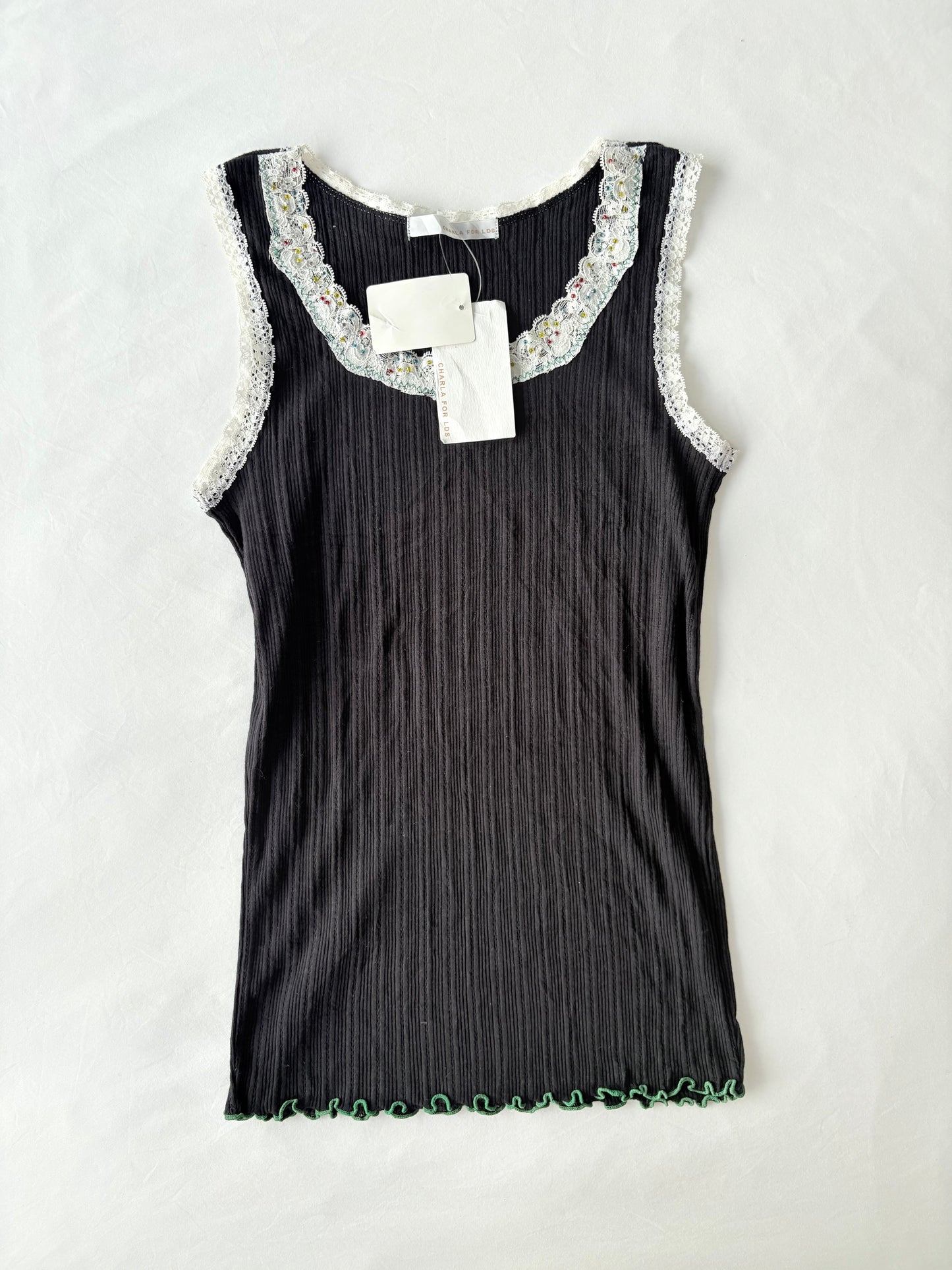 00’s Lettuce hem ribbed tank | Size small