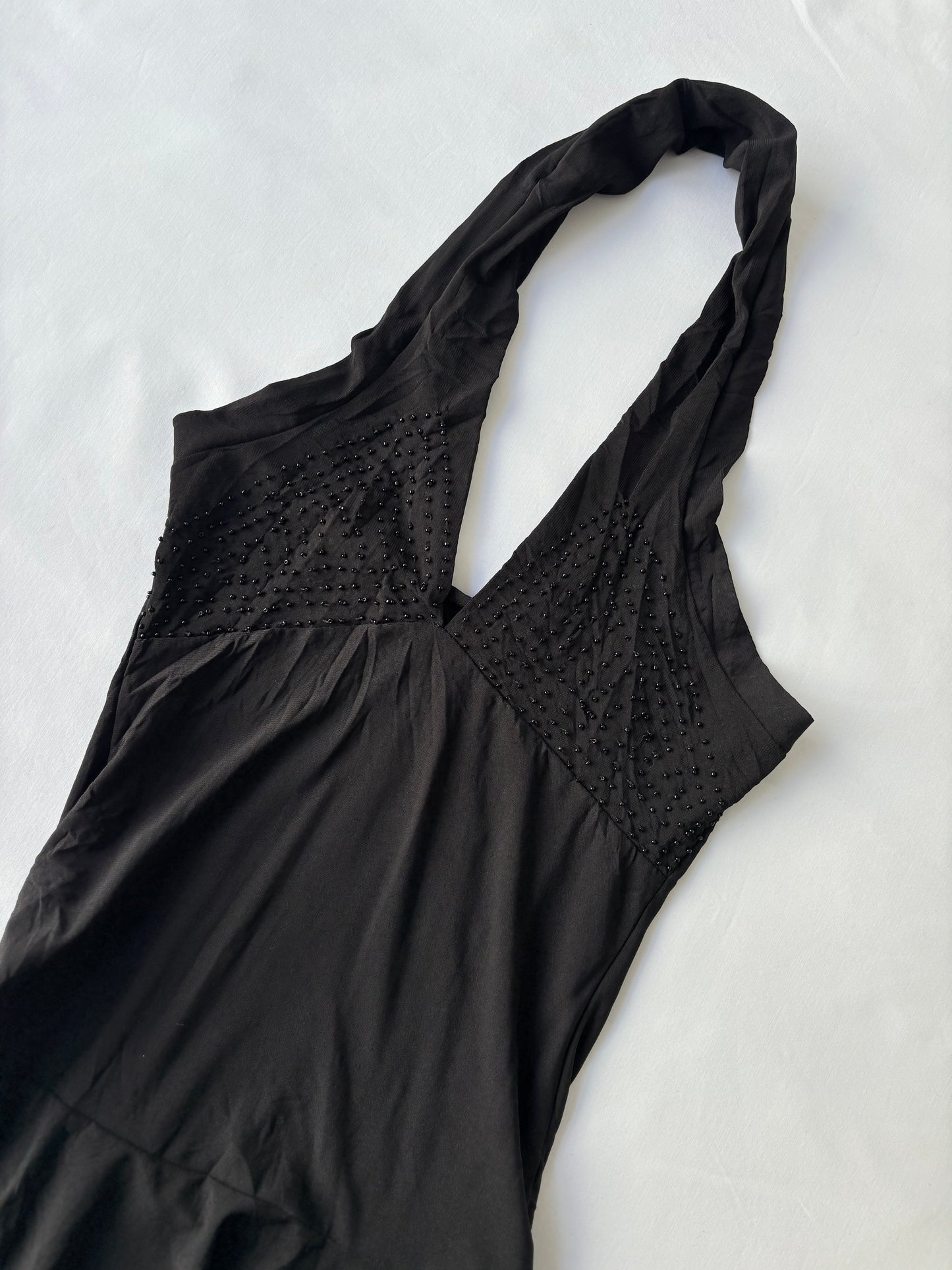 00’s Drop waist halter mini dress | Size XS