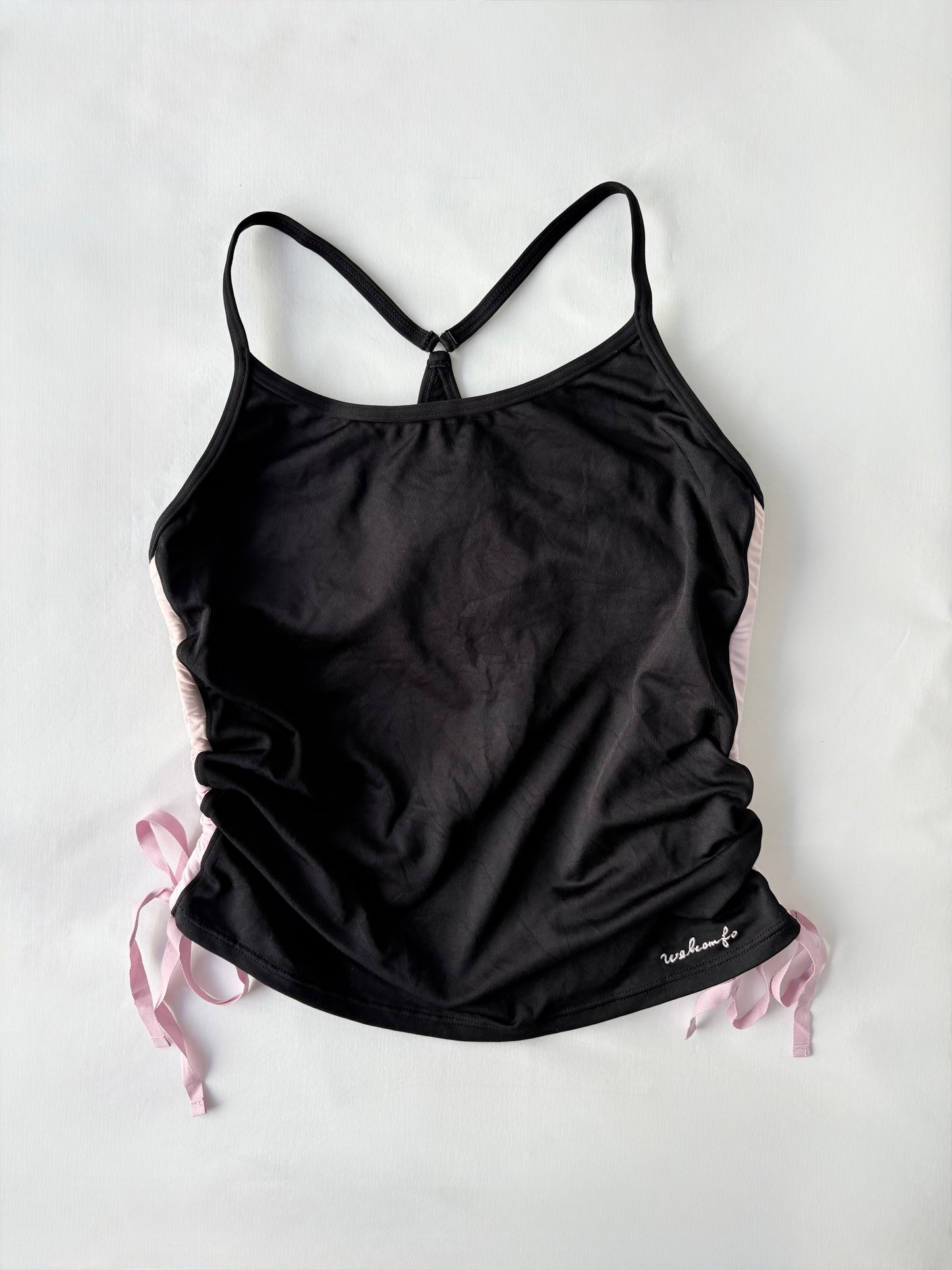 00’s Japanese ruched ribbon tank | Size 10