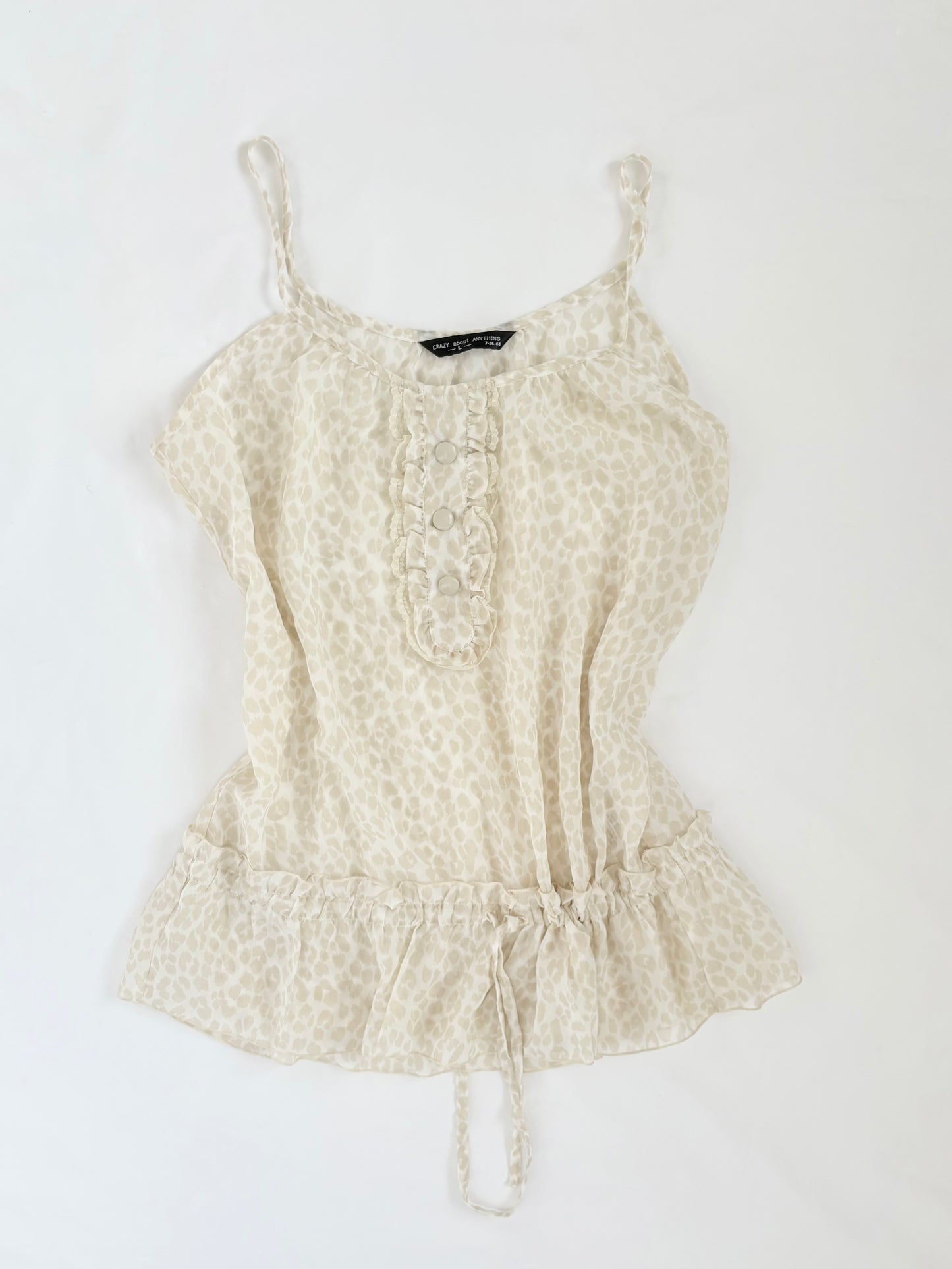 00’s Leopard Japanese cream top | Size large