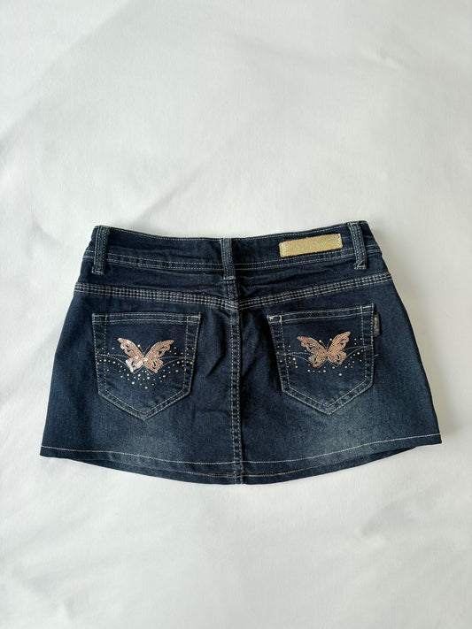 00’s Butterfly denim mini skirt | Size 8