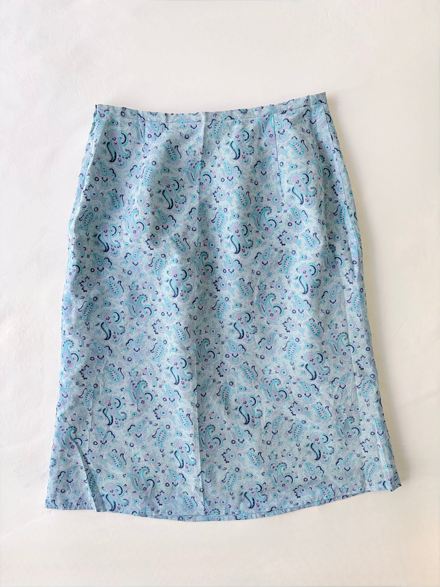 00’s Paisley blue midi skirt | Size 6