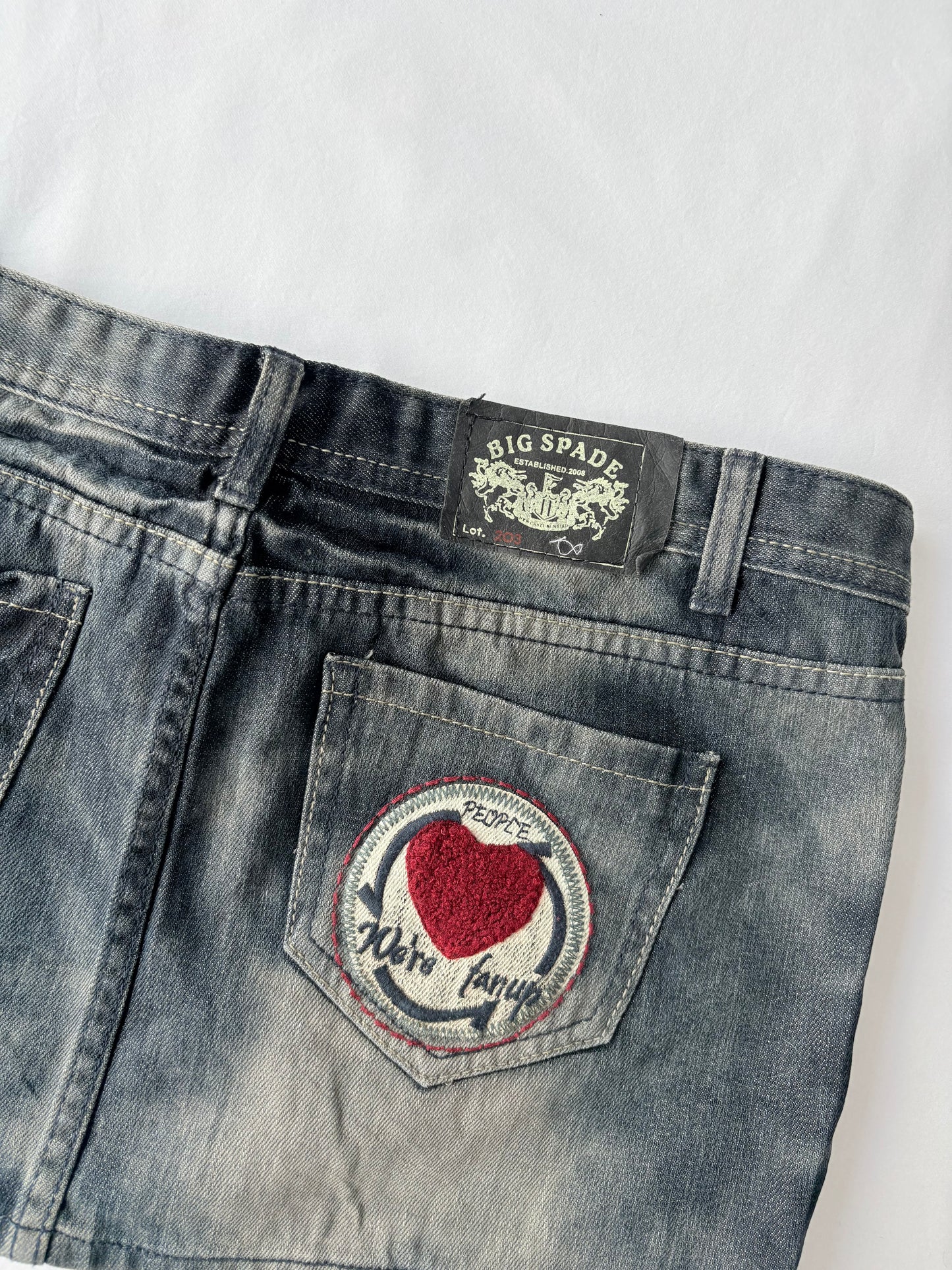 00’s Big Spade denim mini skirt | Size 12