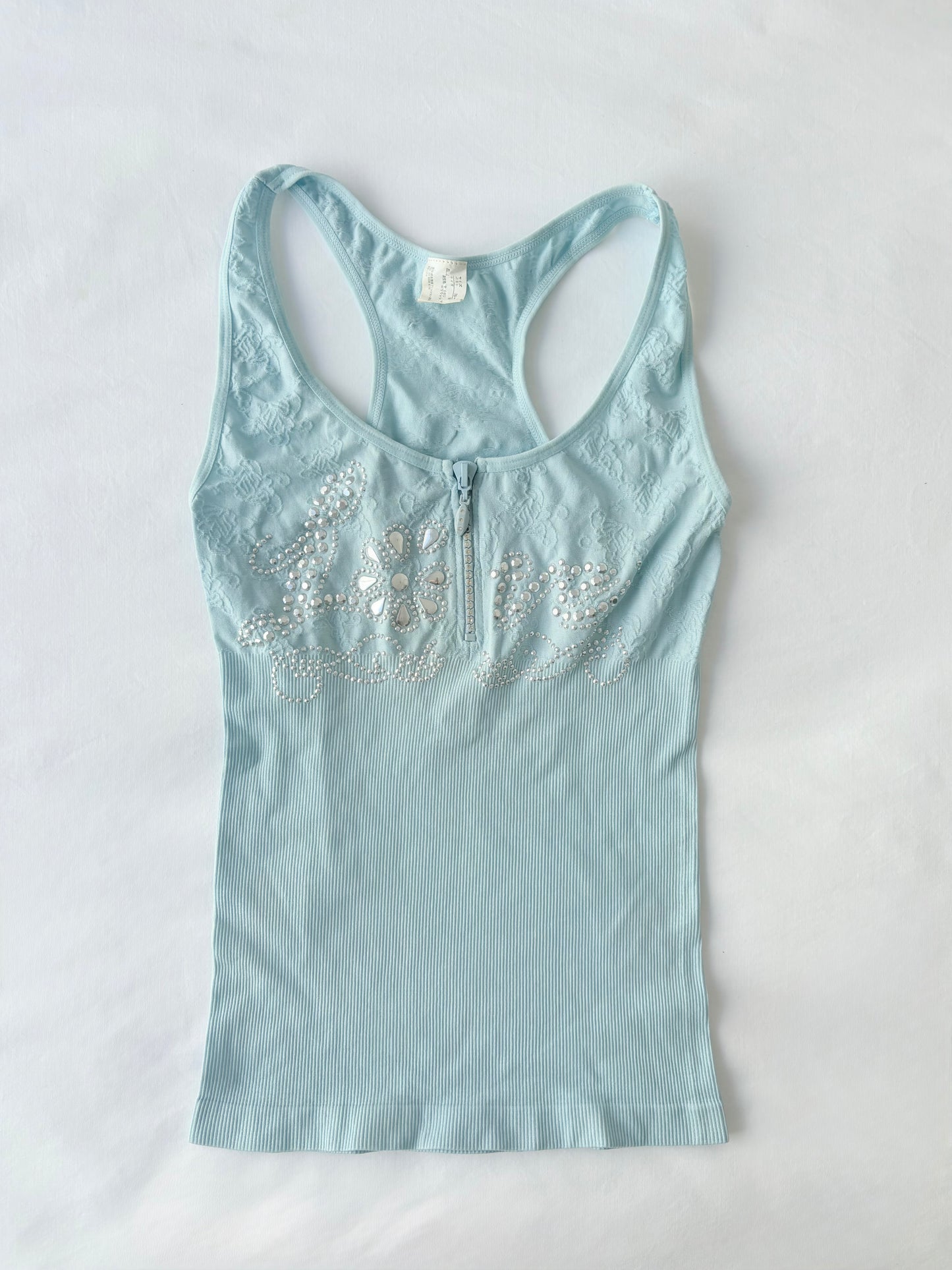 00’s Bedazzled LOVE ribbed tank | Size 10