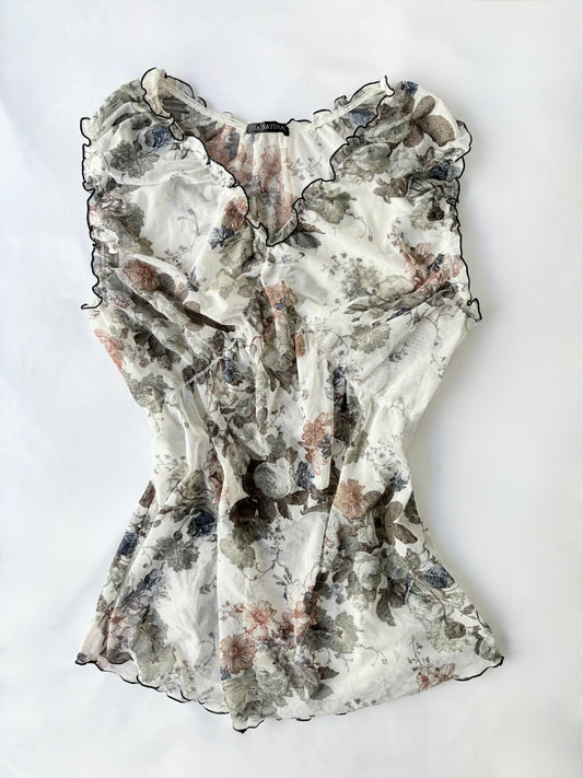 00’s Japanese lettuce trim top | Size 16
