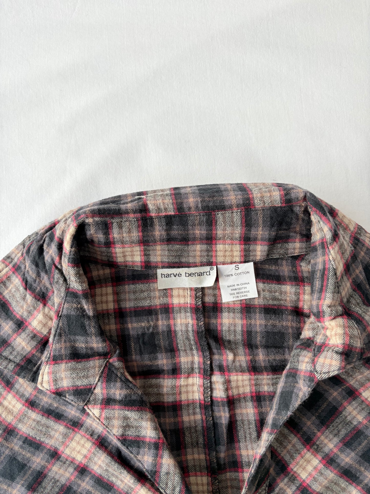 00’s Tan plaid cinched shirt | Size 12