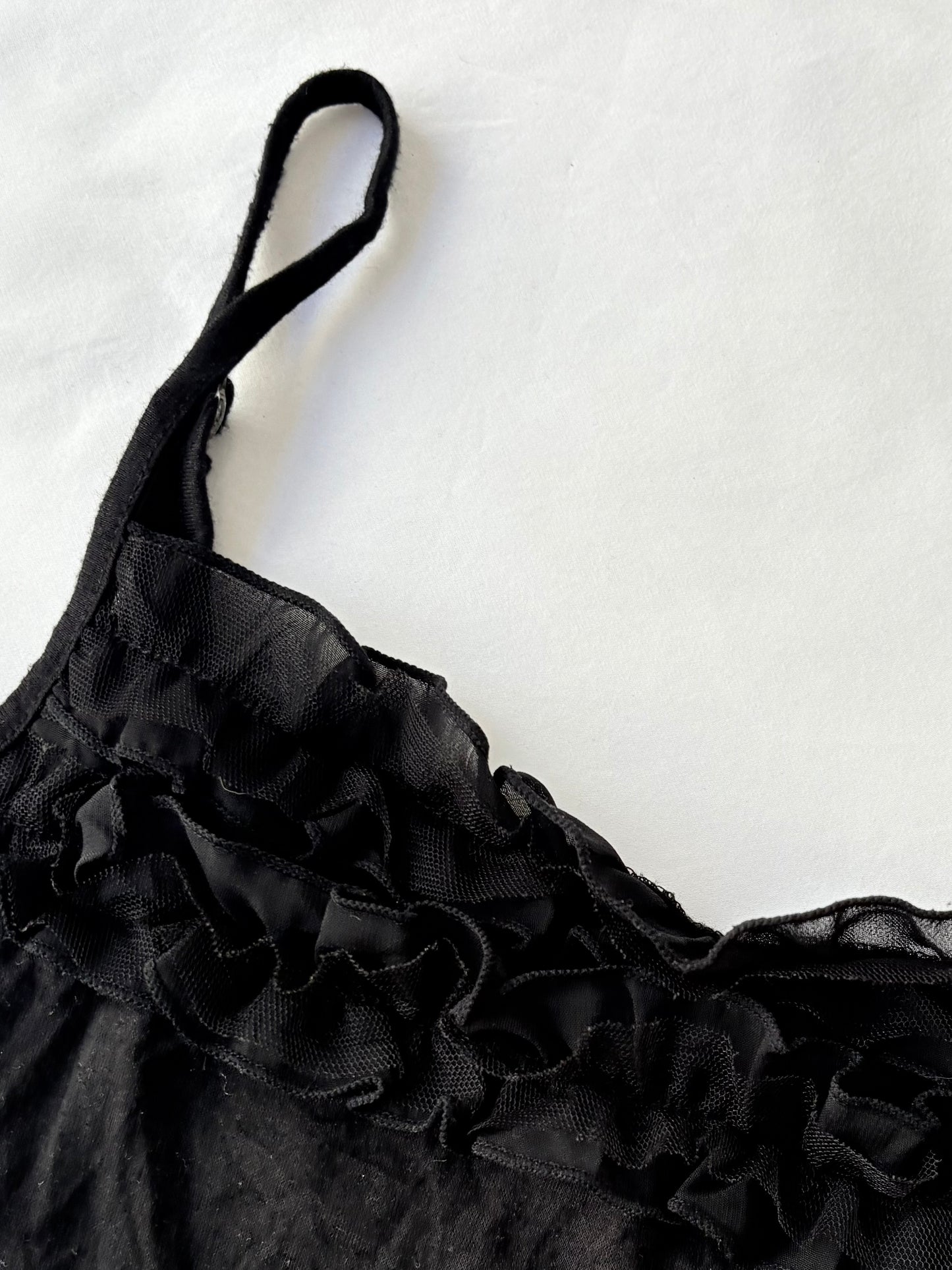 00’s Polka dot ruffle mini dress | Size medium