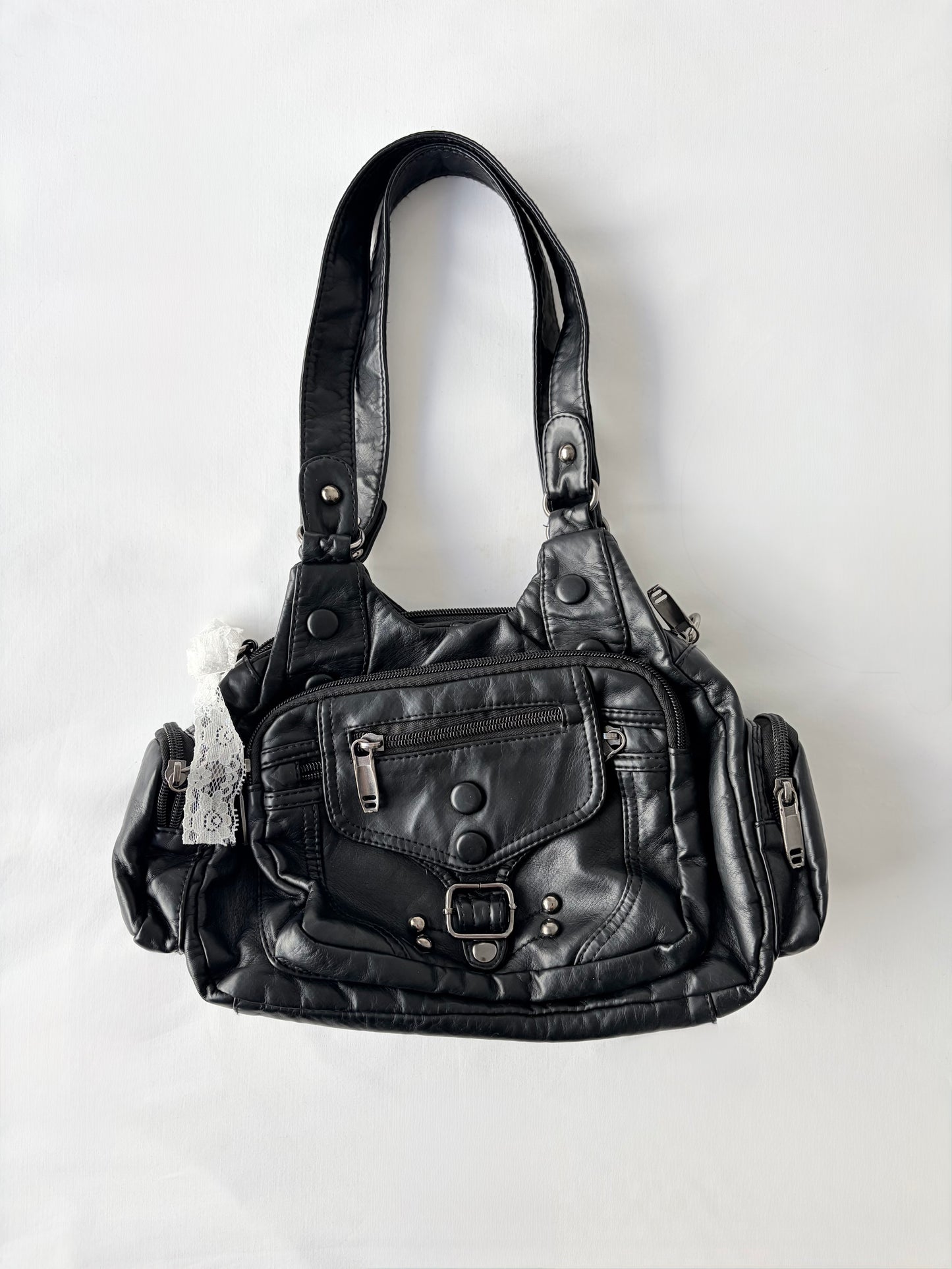 00’s Black studded shoulder bag