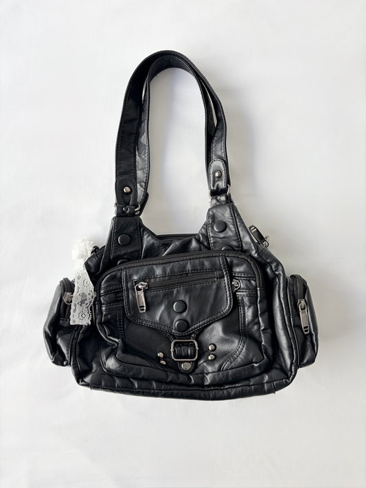 00’s Black studded shoulder bag