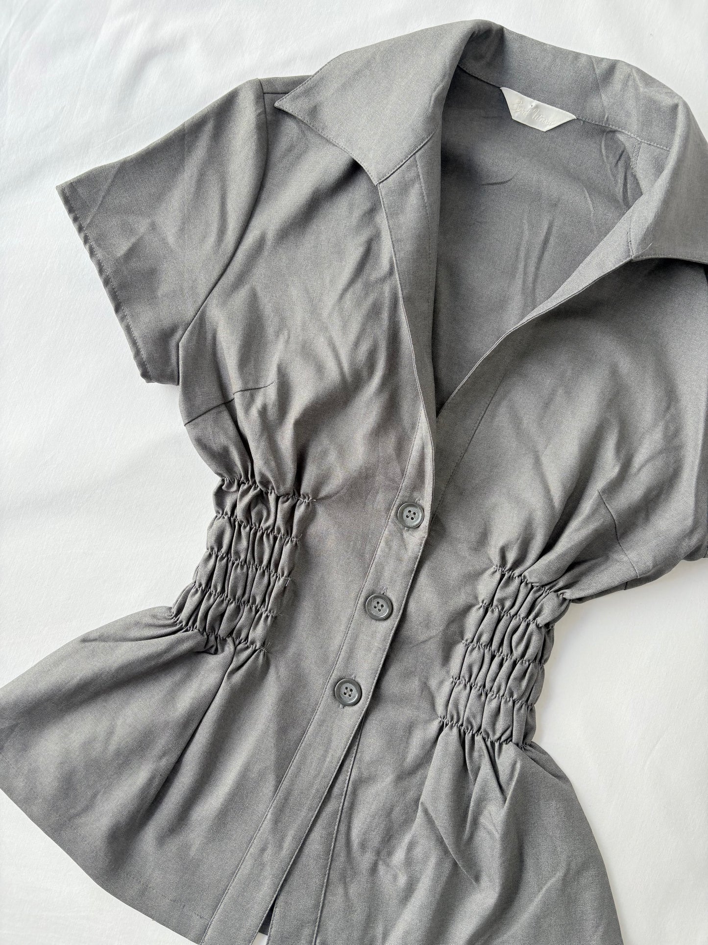 00’s Cinched grey shirt | Size 10