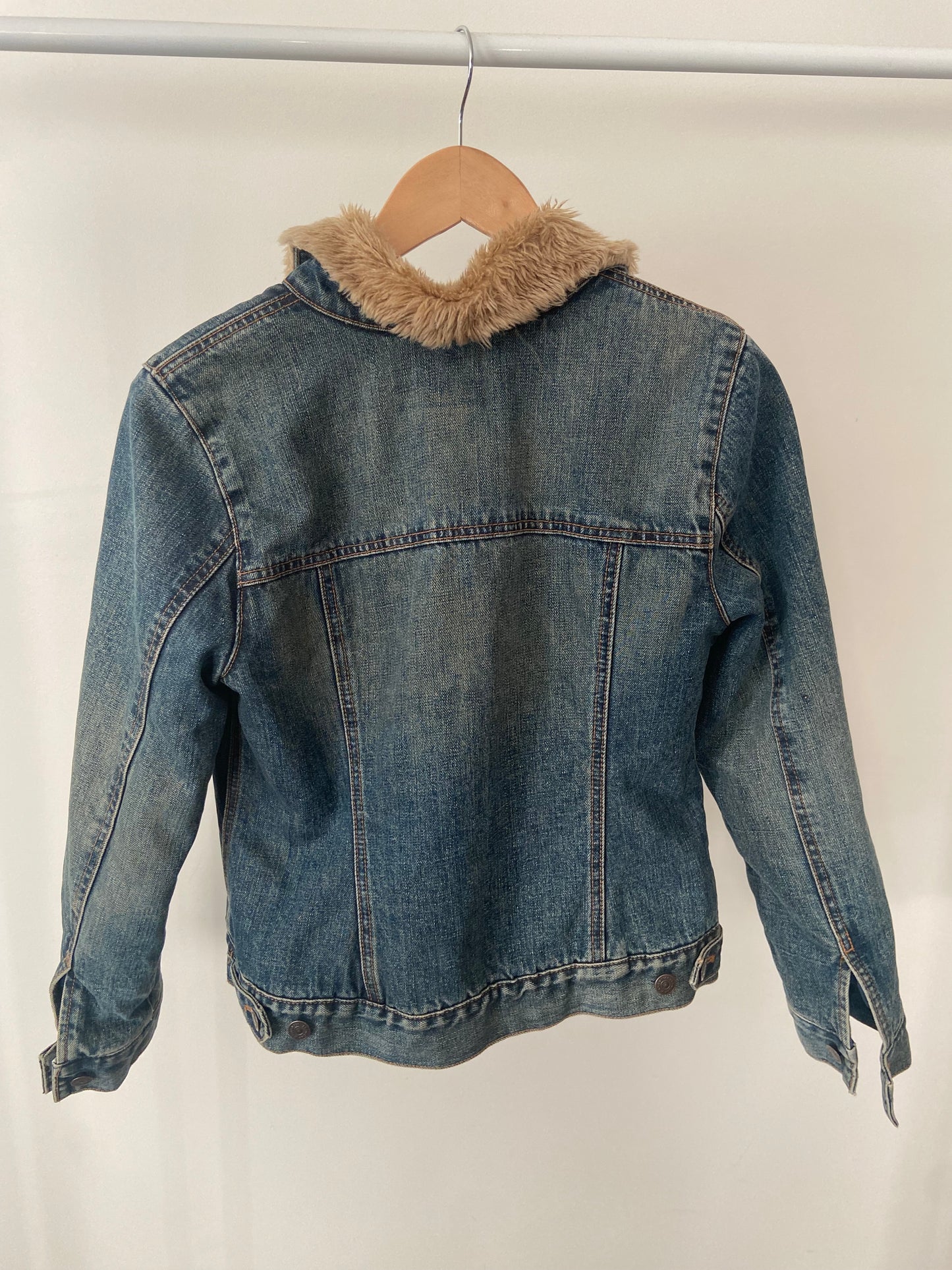 00’s Gap denim fur jacket | size small