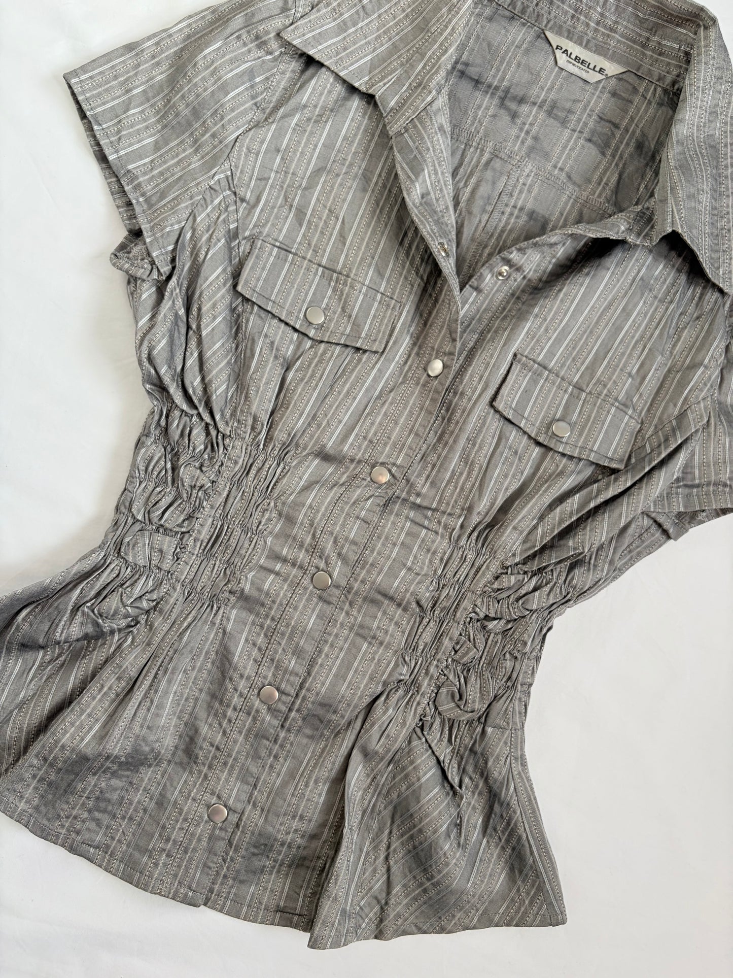 00’s Palbelle grey cinched shirt | Size 10
