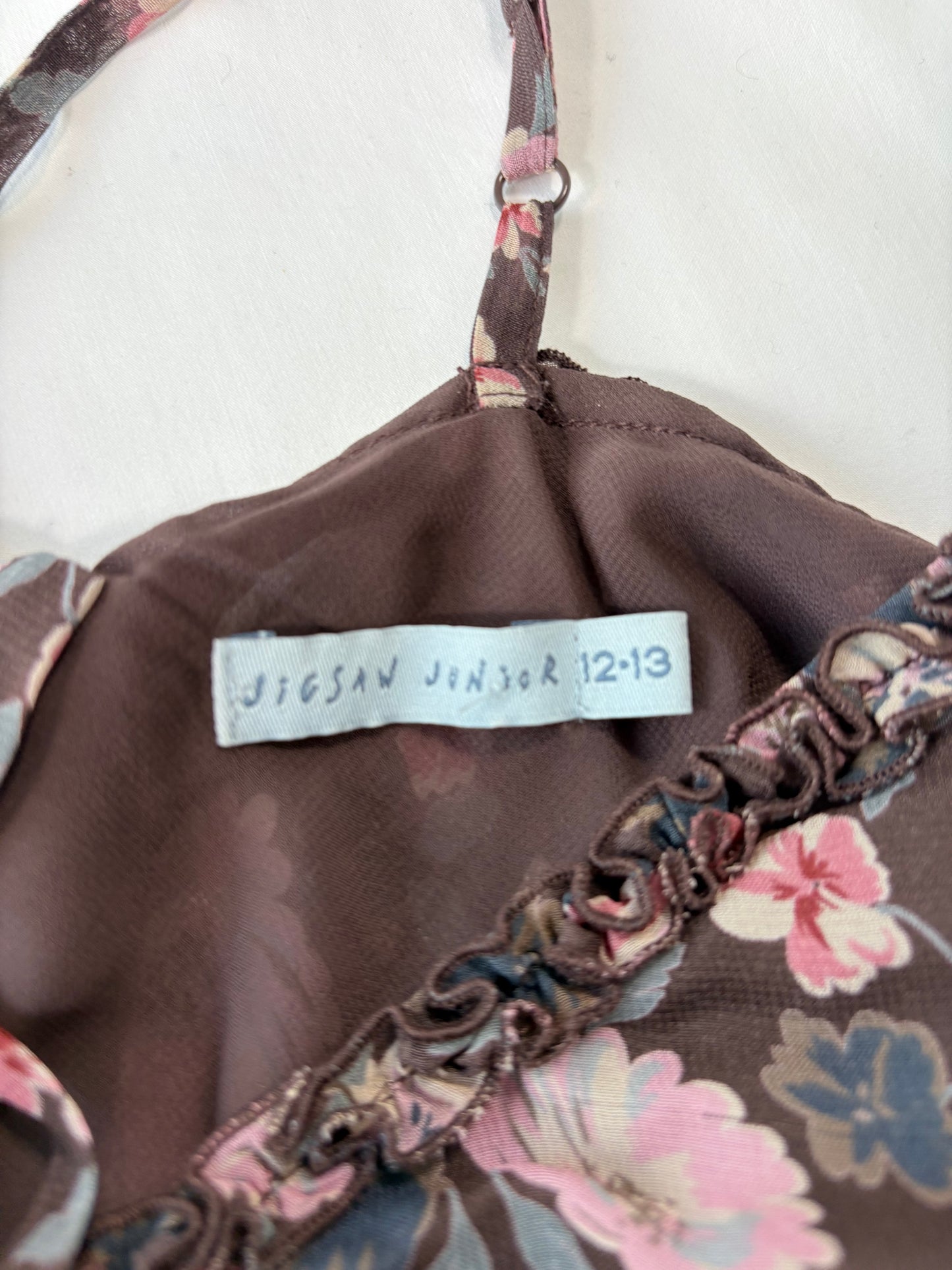 00’s Brown floral midi dress | Size 6-8
