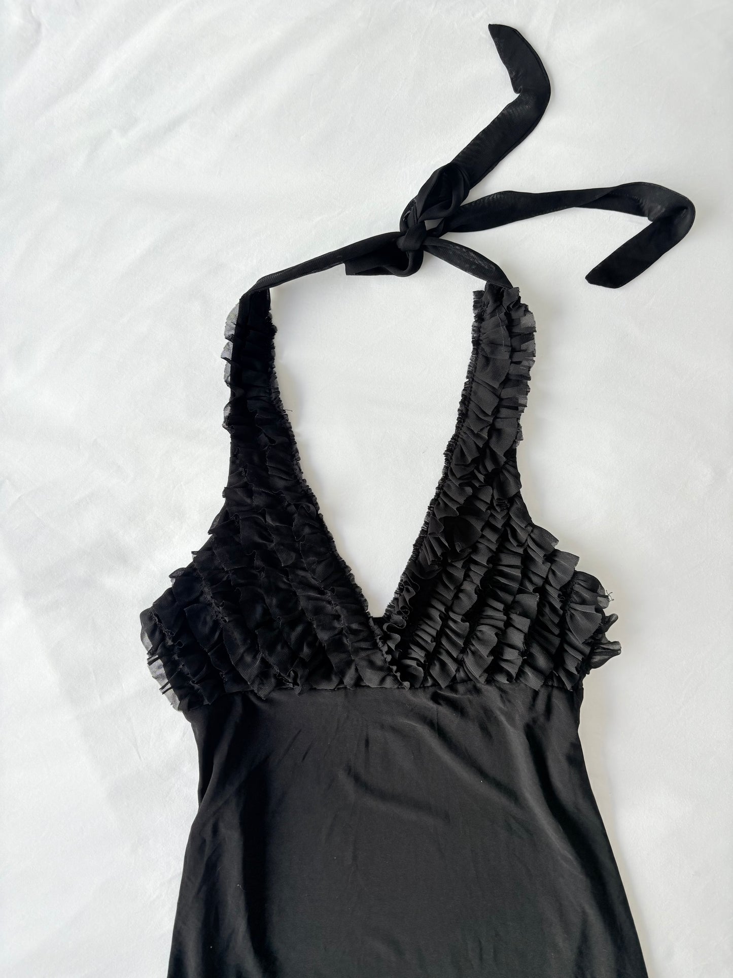 00’s Halter ruffle mini dress | Size 10