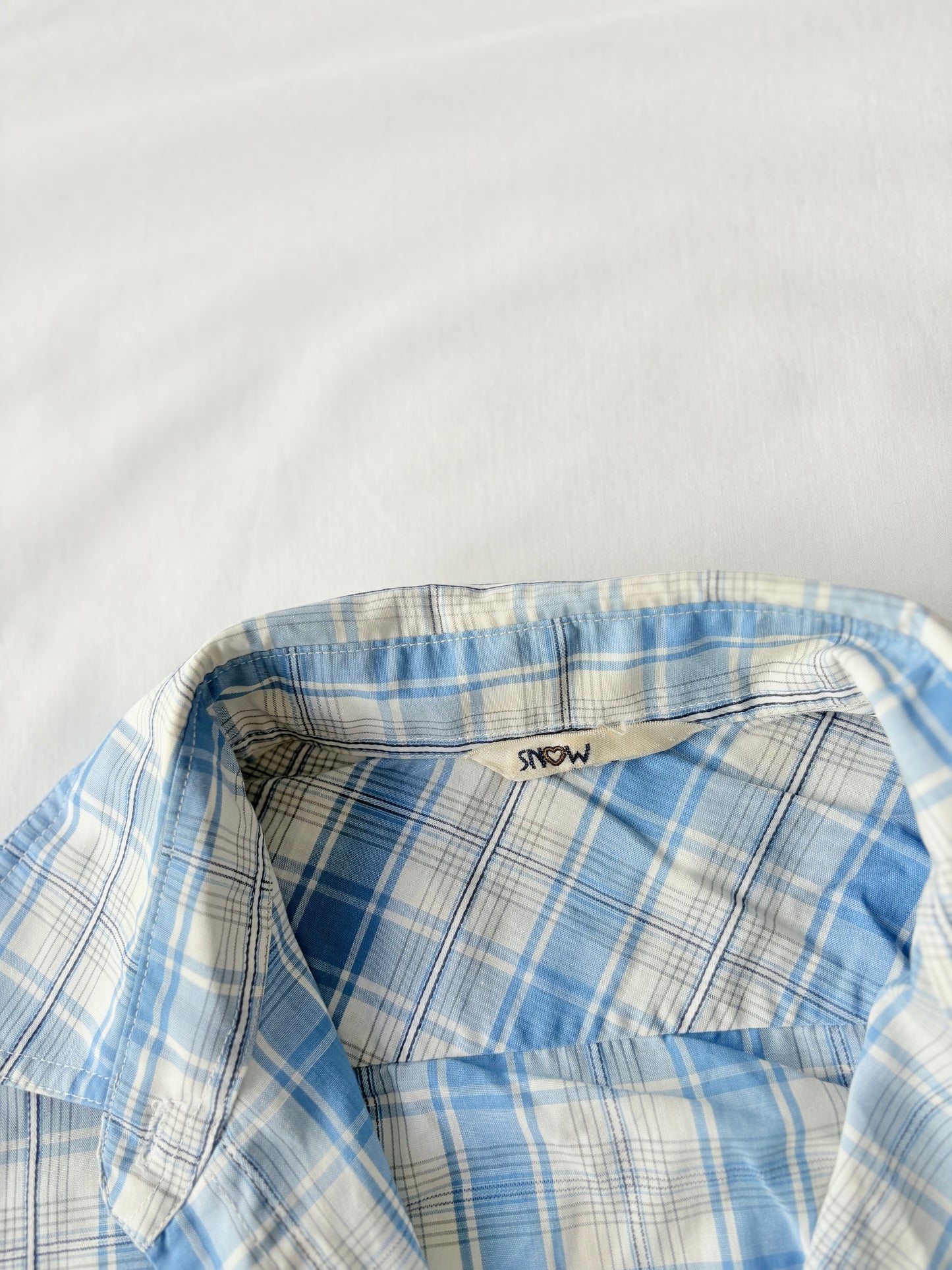 00’s Snow plaid cinched shirt | Size 10