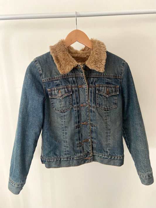 00’s Gap denim fur jacket | size small