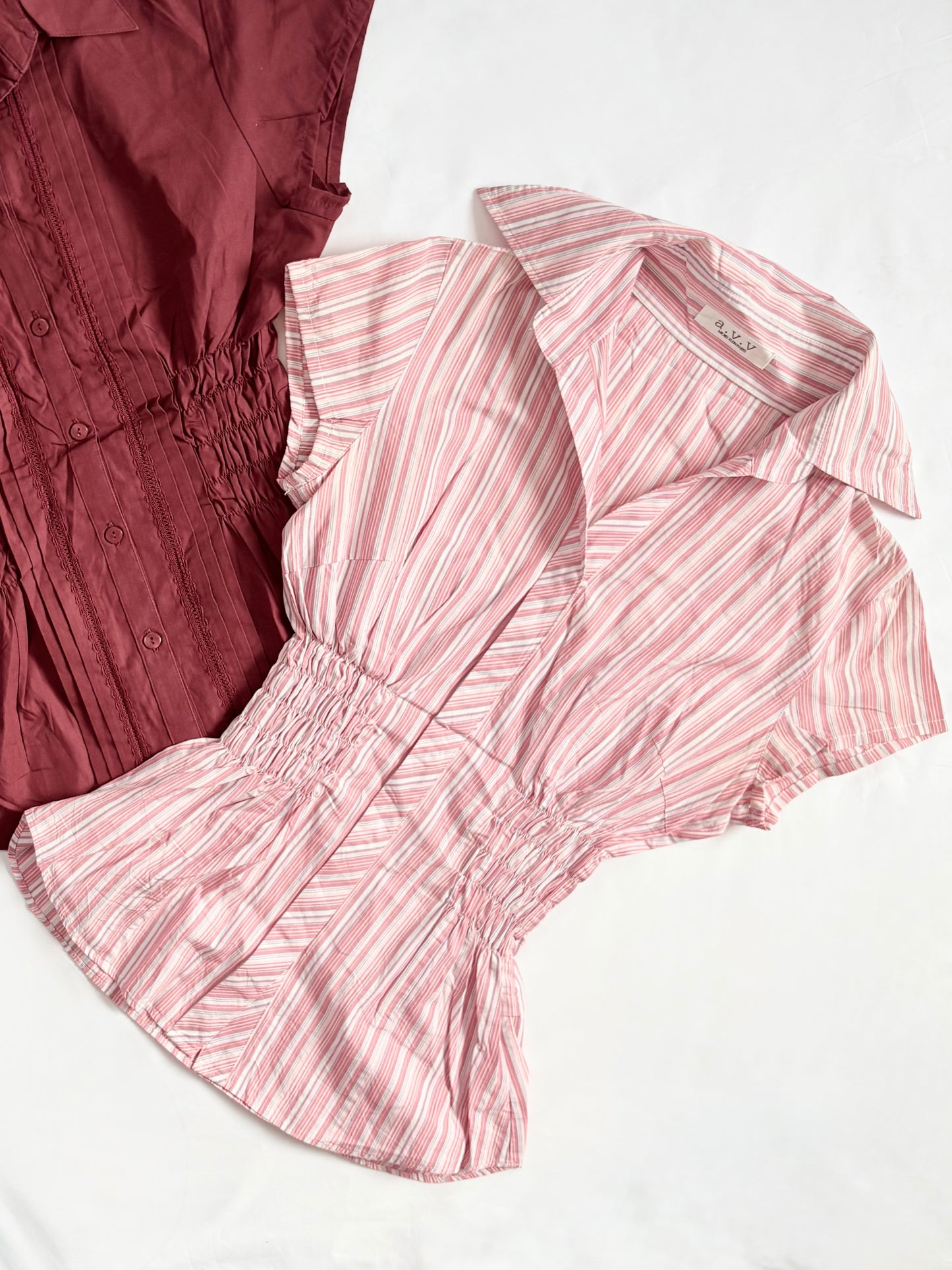 00’s AVV pink cinched shirt | Size 8