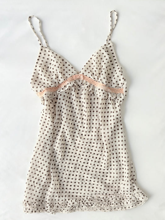 00’s Polka dot ruffle mini dress | Size 8-10