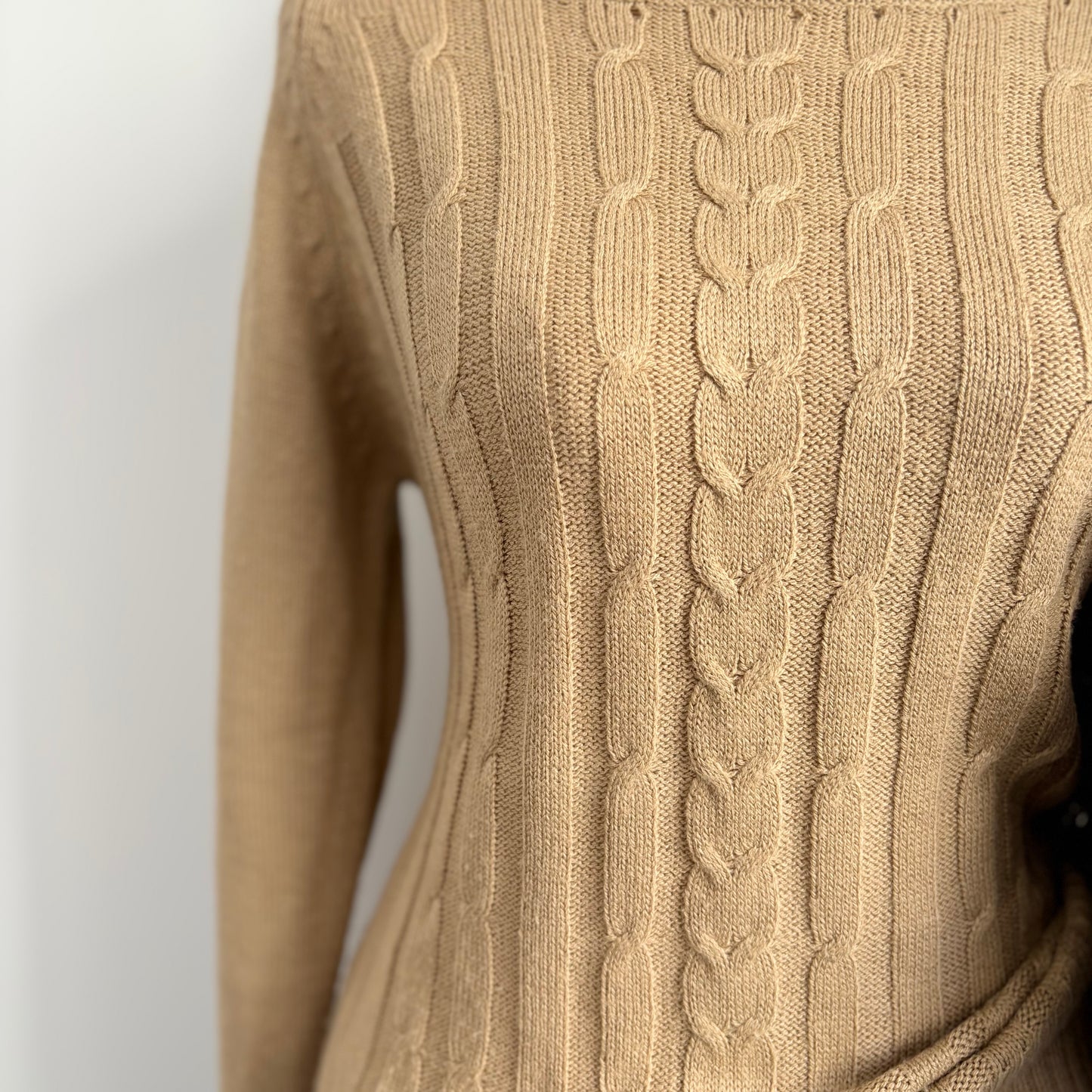00’s Anna Malia caramel boat neck knit | Size 8