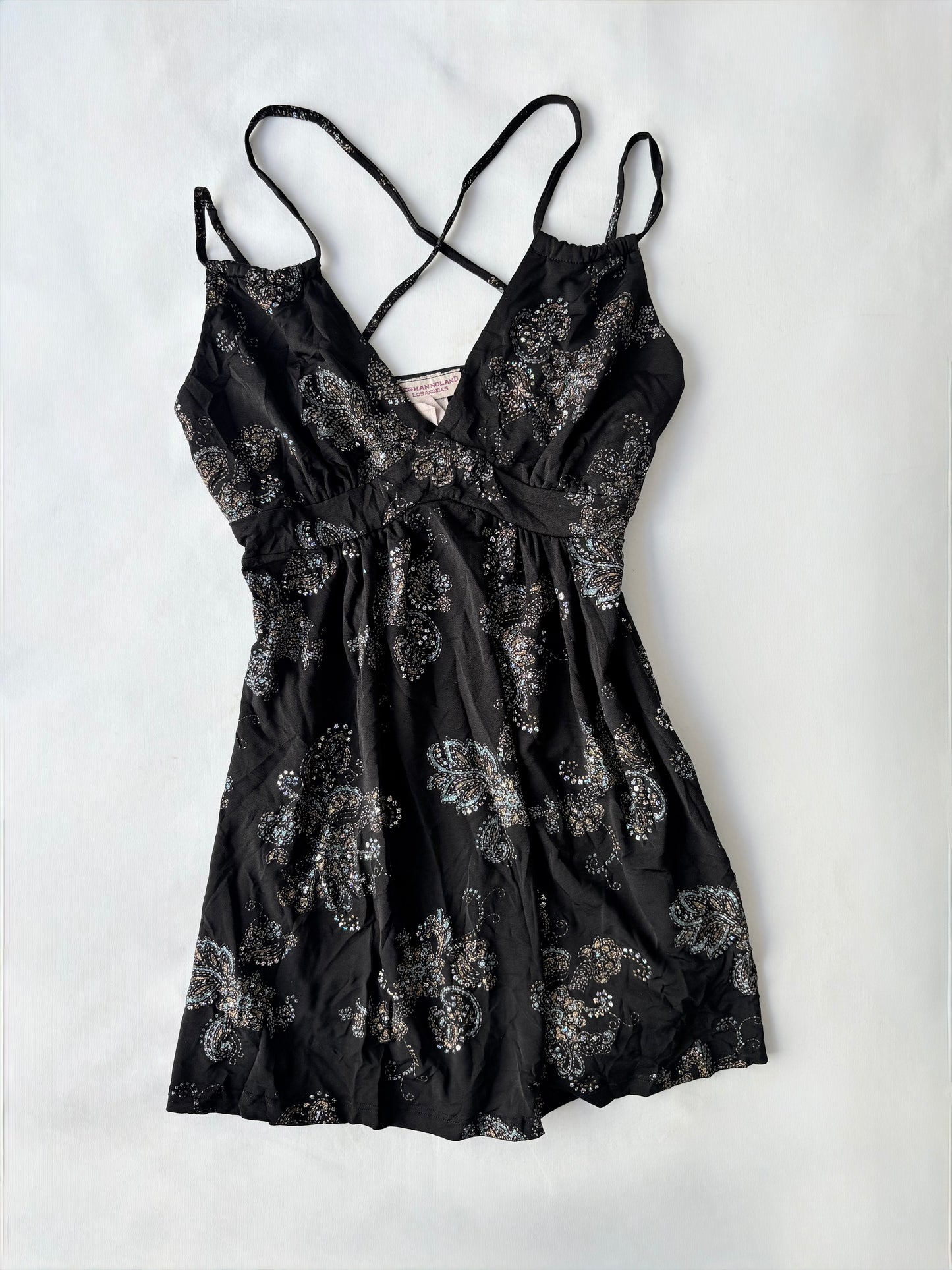 00’s Meghan Noland glitter longline top | Size small