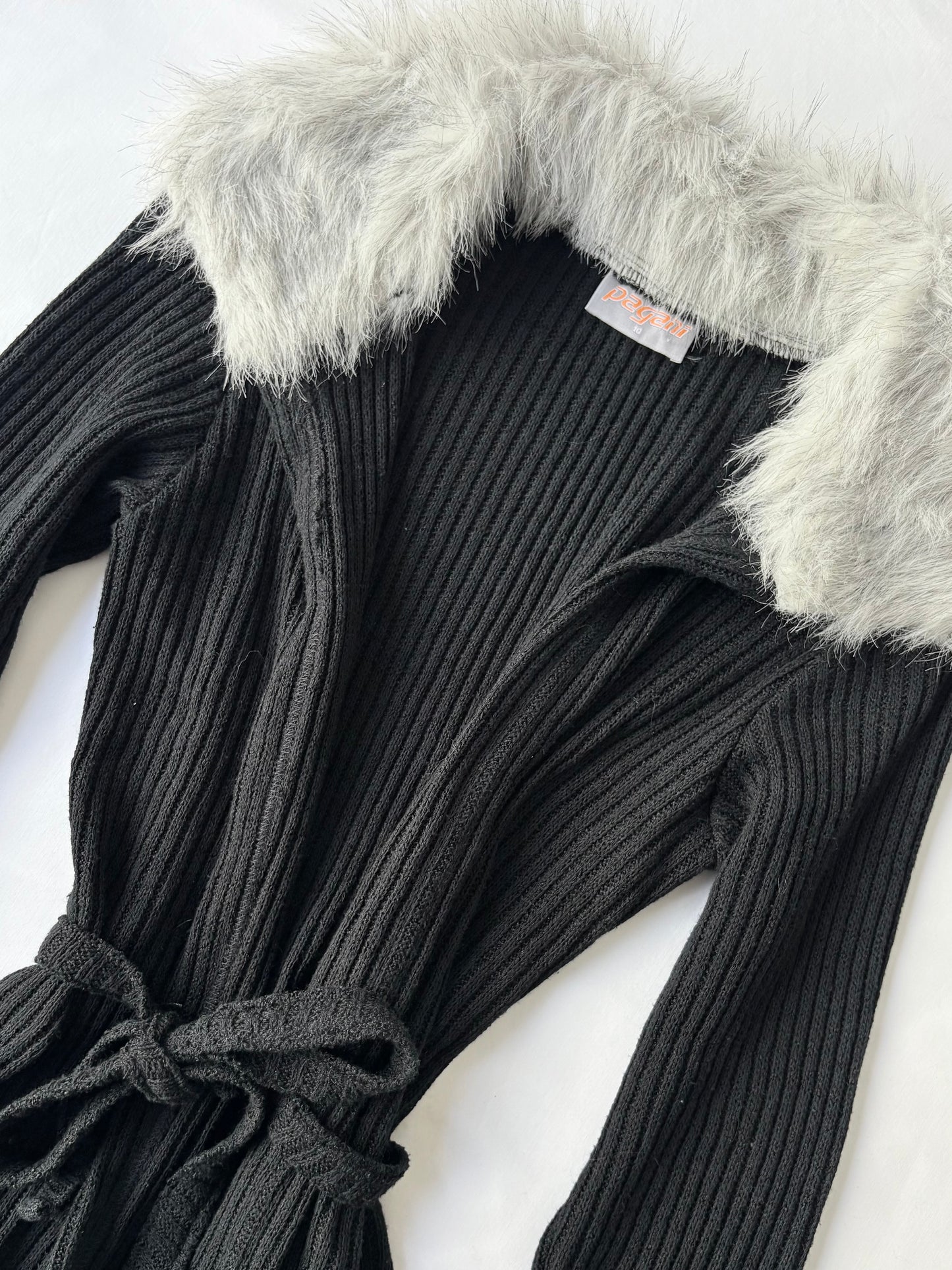 00’s Pagani fur tie cardigan | Size 10