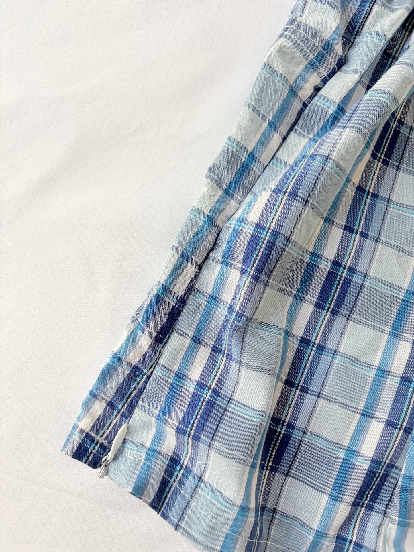 00’s Blue plaid halter tank | Size 12