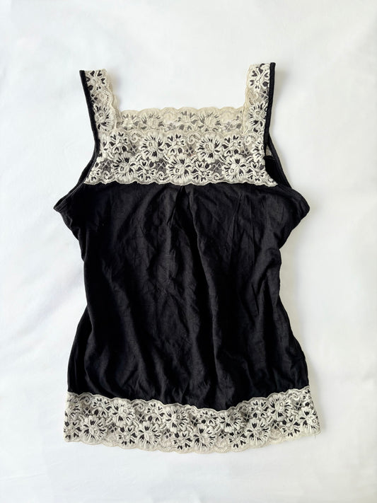 00’s Japanese lace trim cami | Size 12