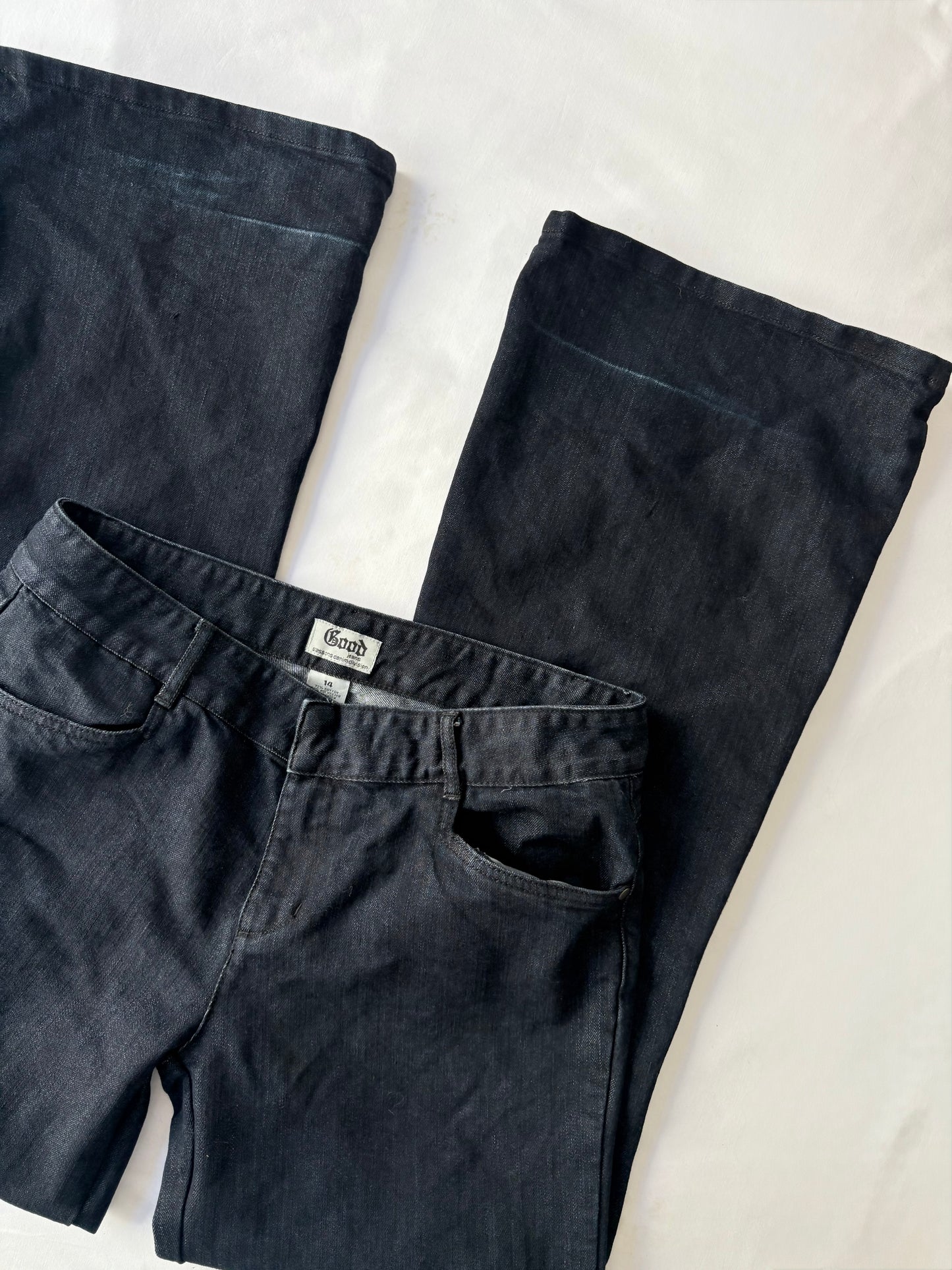 00’s Dark denim Glassons flared jeans | Size 12