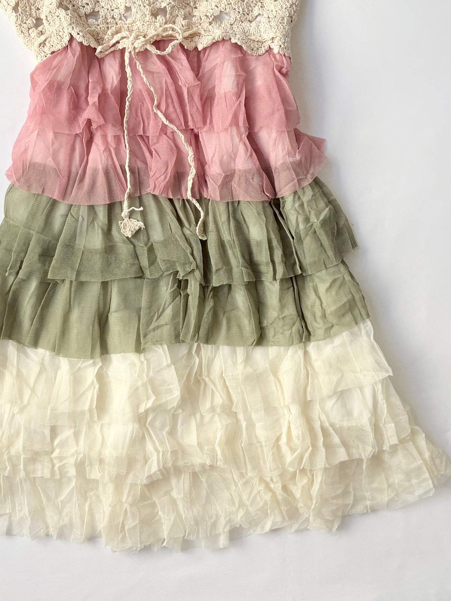 00’s Tiered crochet mini dress | Size medium
