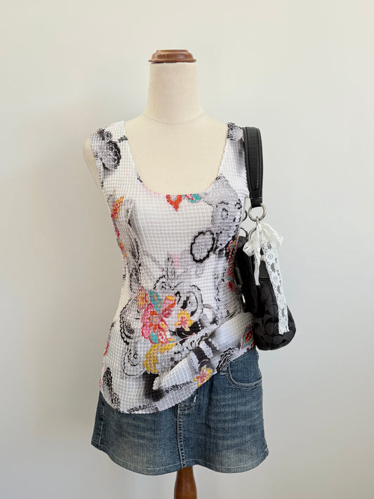 00’s Nicola graphic popcorn tank | Size medium