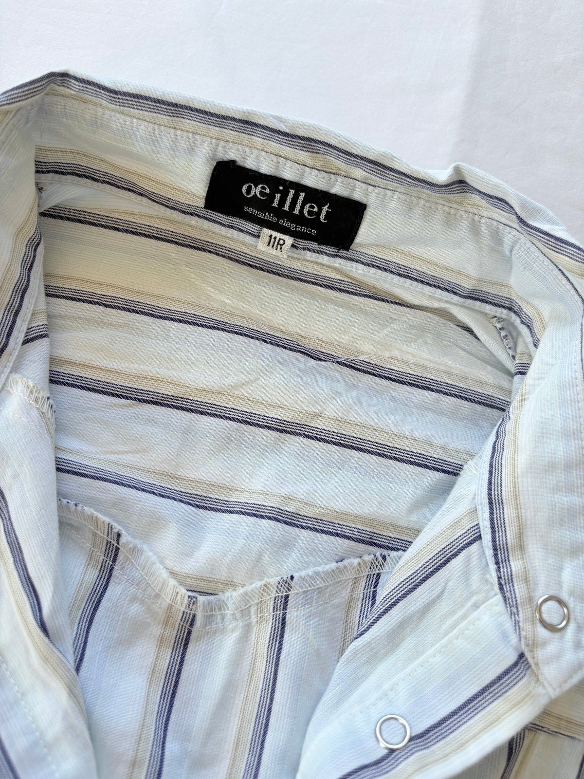 00’s Blue pinstripe cinched shirt | Size 8-10