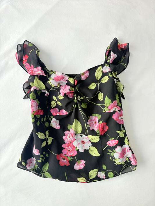00’s Floral ruffle cami | Size 12