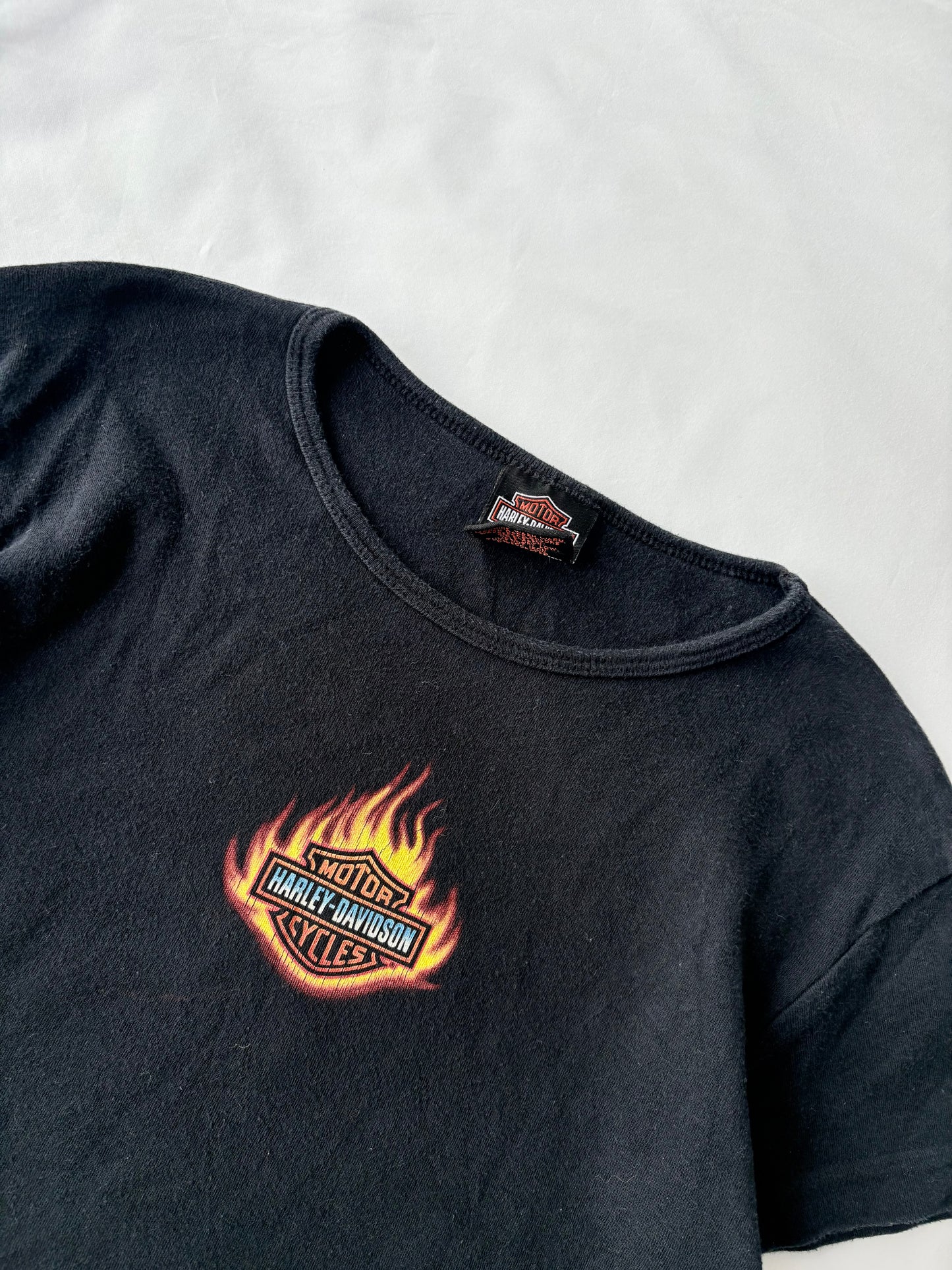 00’s Harley Davidson flame baby tee | Size medium