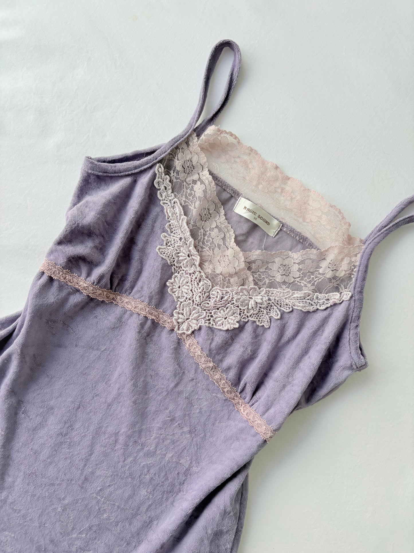 00’s Purple velvet lace cami | Size medium