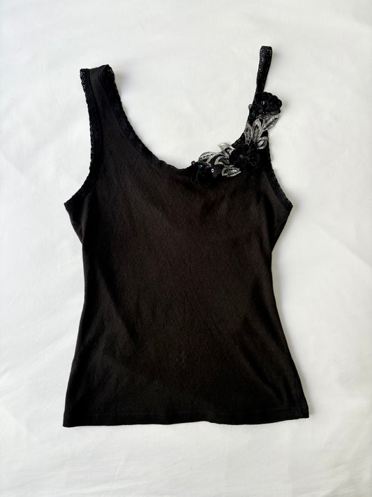 00’s Pointelle Glassons cami | Size 12