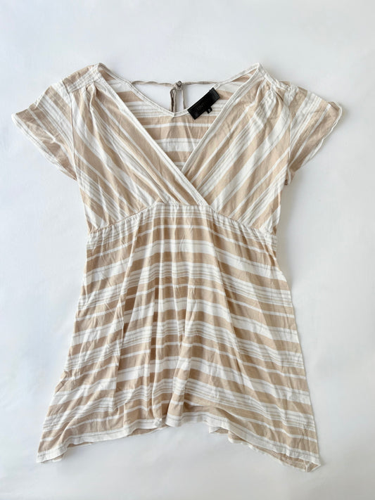 00’s Cream sharkbite babydoll top | Size medium