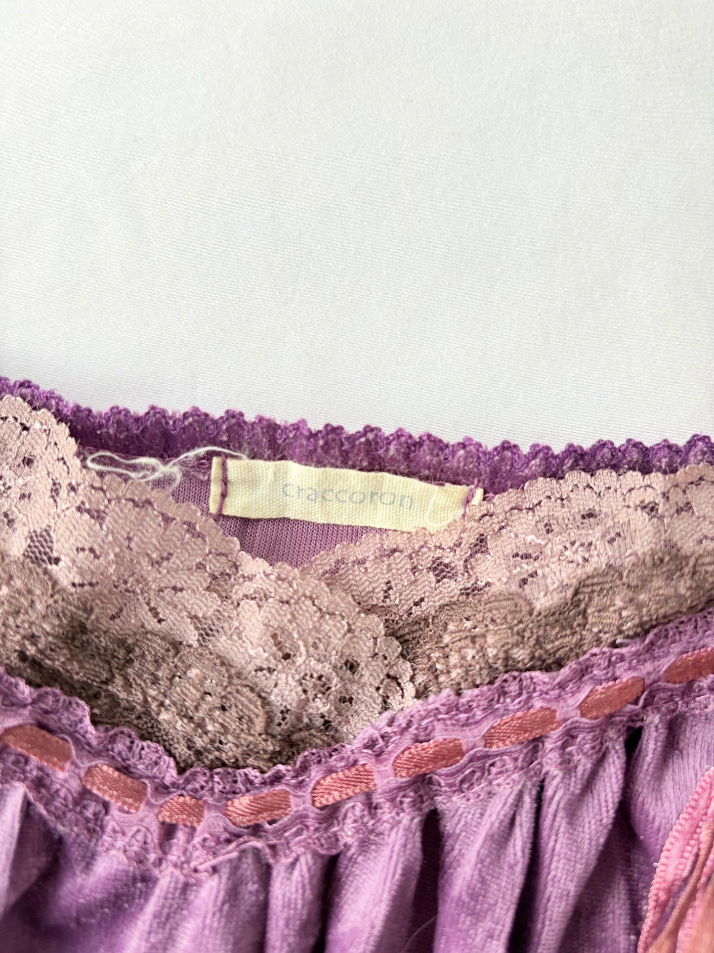 00’s Purple velvet lace cami | Size 10