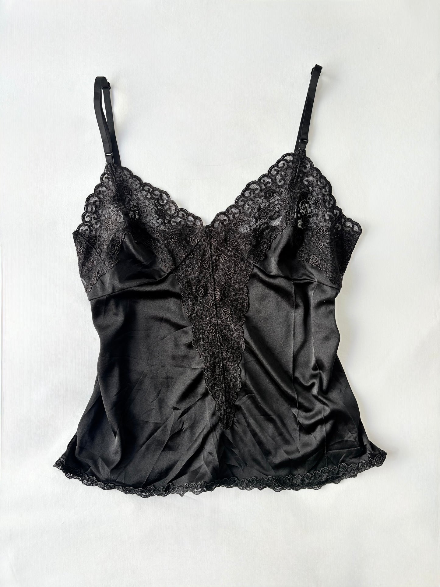 00’s Oppen embroidered black cami | Size 10