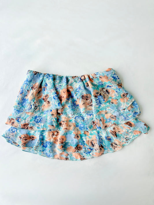 00’s Ruffle floral mini skirt | Size 8