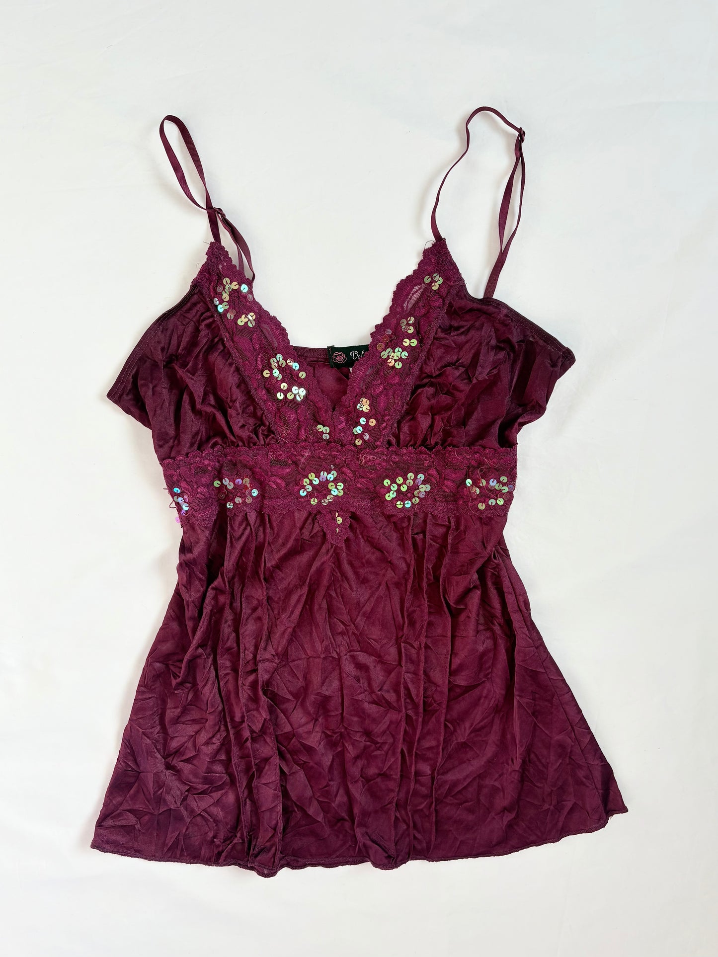 00’s Maroon sequin fairy top | Size 8-10